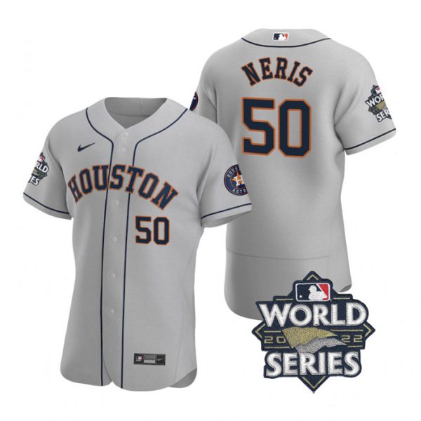 Astros 50 Hector Neris Gray Nike 2022 World Series Flexbase Jersey->houston astros->MLB Jersey